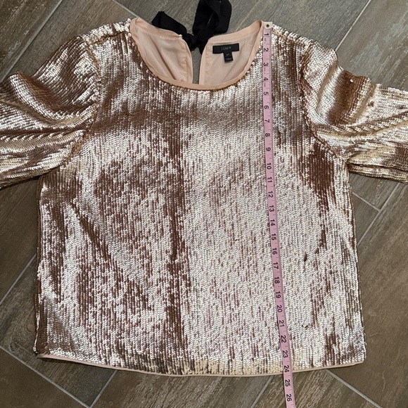 JCREW SEQUIN TOP w/ RIBBON BACK SZ 12T NWOT - Picture 11 of 12